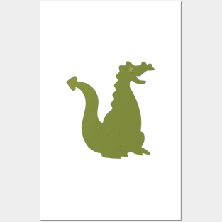 Die Cut Dragon (green) Posters and Art